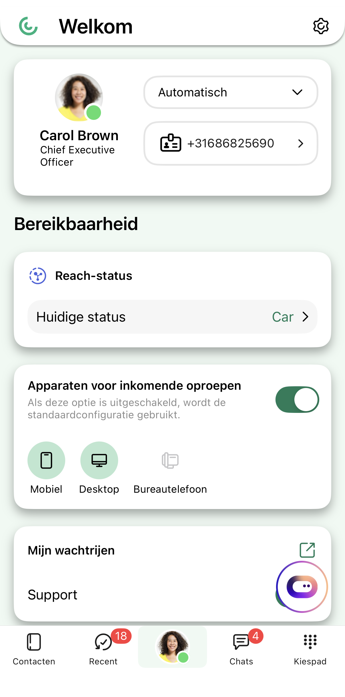 Screenshots van Contact Mobile op iOS 1